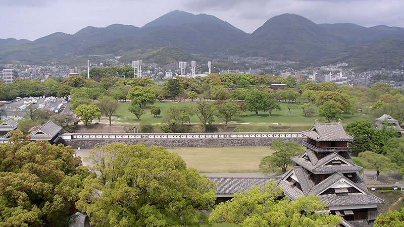 熊本城天守からの眺め（山側）